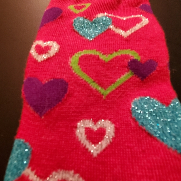 I❤️U Sparkle Candy Hearts Crew Socks Valentines Day Bling - Picture 3 of 5